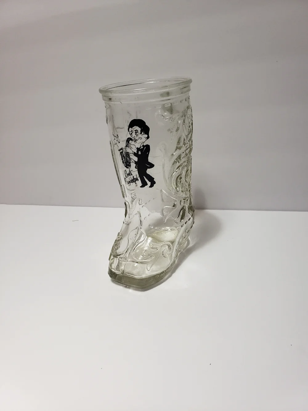 Vintage BOOTS RANDOLPH Drinking Embossed Mug Beer Glass